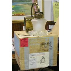 Vintage brass and glass wall lamp