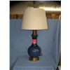 Image 1 : Modern porcelain and brass table lamp with shade