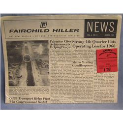 Vintage Fairchild aviation newspaper