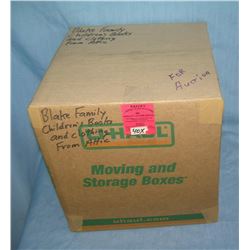 Mystery box lot marked Children's books and clothing