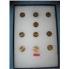 Image 1 : Collection of solid brass US state commemoratives