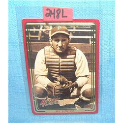 AL Lopez retro style style baseball card