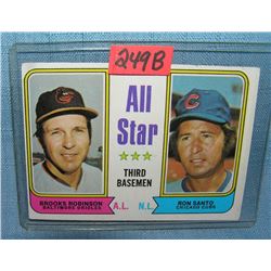 Brooks Robinson and Ron Santo all star baseball card