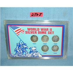 WWII all silver dime set