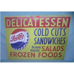 Pepsi Cola Delicatessen retro style advertising sign