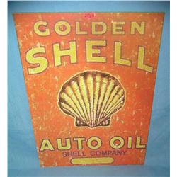 Golden Shell auto oil retro style advertising sign