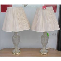 Pair of modern crystal table lamps