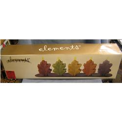 Elements box set of five leaf shaped candles