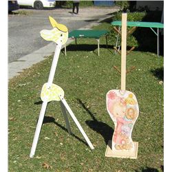 Pair of early wooden child's room display pieces