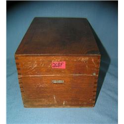 Antique oak hinged storage box