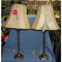 Pair of modern brass table lamps