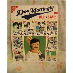 Don Mattingly photo and baseball card uncut sheet