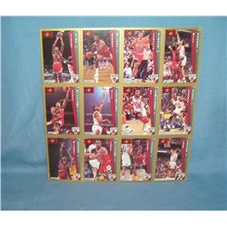 Vintage Chicago Bulls basketball cards uncut sheet