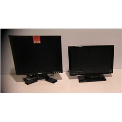 Pair of Dell and Dynex flat screen monitors