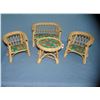 Image 1 : Wicker child's table and chair set with love seat