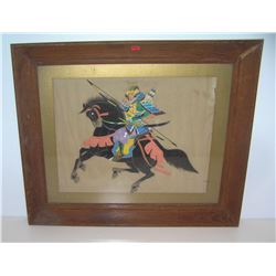 Antique Samurai Warrior painting on silk