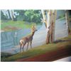 Image 2 : Painting on board landscape with deer and stream