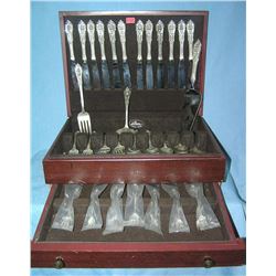 Wallace Rose pattern sterling silver flatware set