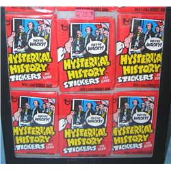 Group of vintage Hysterical History stickers and cards