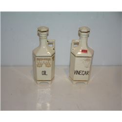 Pair of Austrian oil and vinegar decanters