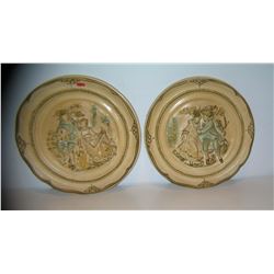 Pair of hand painted Victorian wall plaques