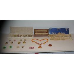 2 boxes of vintage costume jewelry circa 1930's to