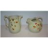 Image 1 : Pair of early leaf decorated pitchers by Hall's China