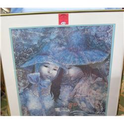Artist signed print featuring Victorian women