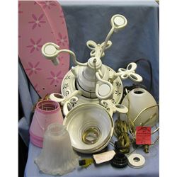 Group of lamp parts and accessories