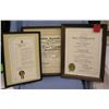 Image 1 : Three framed awards and proclamations