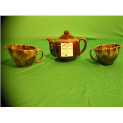 Art pottery 3 piece tea set