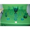 Image 1 : Collection of light and dark blue art glass