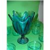 Image 4 : Collection of light and dark blue art glass
