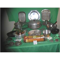 Large group of vintage baking and serving ware