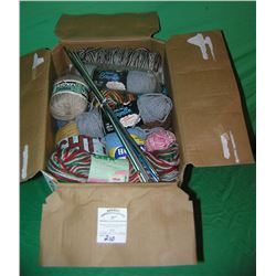 Large box of yarn and needles