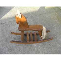 Vintage all wood hand made rocking horse