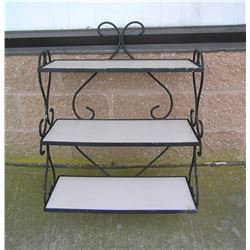 Antique wrought iron 3 shelf display unit