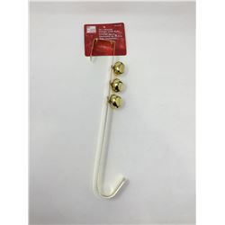 14 inch Wreath Hanger with Bells-Brass