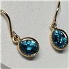 Image 1 : 10K Yellow Gold Natural Blue Zircon(2.2ct) Earrings, Made in Canada (Estimated Selling Price from $9