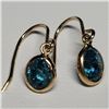 Image 2 : 10K Yellow Gold Natural Blue Zircon(2.2ct) Earrings, Made in Canada (Estimated Selling Price from $9