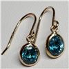 Image 3 : 10K Yellow Gold Natural Blue Zircon(2.2ct) Earrings, Made in Canada (Estimated Selling Price from $9