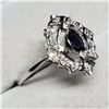 Image 2 : 14K White Gold Sapphire(0.33ct) + Diamond Antique Ring (~Size 7.5), Made in Canada, Appraised Retail