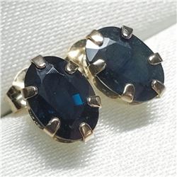 10K Yellow Gold Sapphire(2.2ct) Earrings, Made in Canada (Estimated Selling Price from $60 to $120)