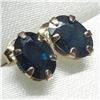 Image 1 : 10K Yellow Gold Sapphire(2.2ct) Earrings, Made in Canada (Estimated Selling Price from $60 to $120)