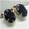 Image 2 : 10K Yellow Gold Sapphire(2.2ct) Earrings, Made in Canada (Estimated Selling Price from $60 to $120)