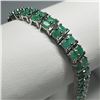 Image 1 : Silver 68 Emeralds(9.7ct) Bracelet (~length 7inchcm), Appraised Retail $2403 (Estimated Selling Pric