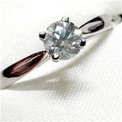 14K White Gold Diamond(0.32ct) Color H, Clarity Si-2 Ring (~Size 5.5), Made in Canada, Appraised Ret