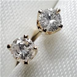 14K Yellow Gold Diamond(0.14ct) Earrings, Made in Canada (Estimated Selling Price from $90 to $180)