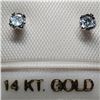 Image 2 : 14K Yellow Gold Cubic Zarconia Earrings, Made in Canada