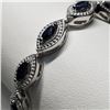 Image 1 : Silver Blue Sapphire(4.3ct) Bracelet (~length 7.5cm) (~weight 14.98g), Appraised Retail $1264 (Estim